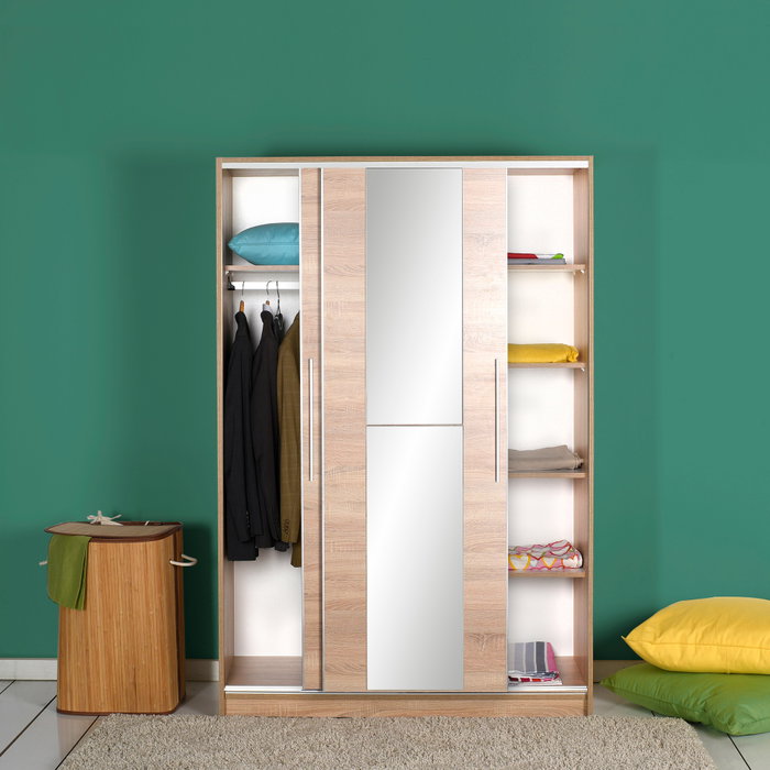 Hanah Home Armario Sonomo con Puerta Corredera de Espejo